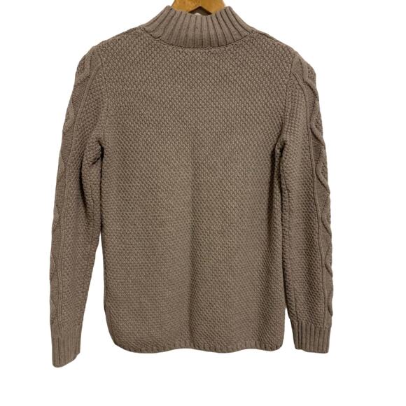 Lucky Brand Beige Cable Knit Mock Neck Sweater - Picture 8 of 9